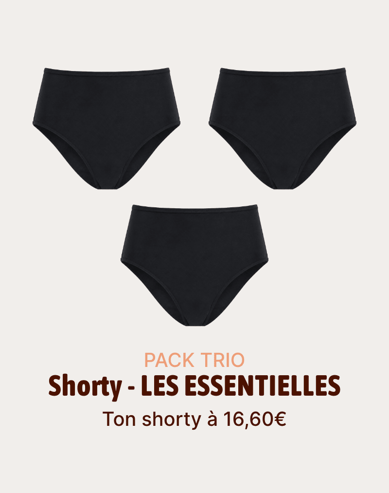 Pack de 3 shortys menstruels - Les Essentielles
