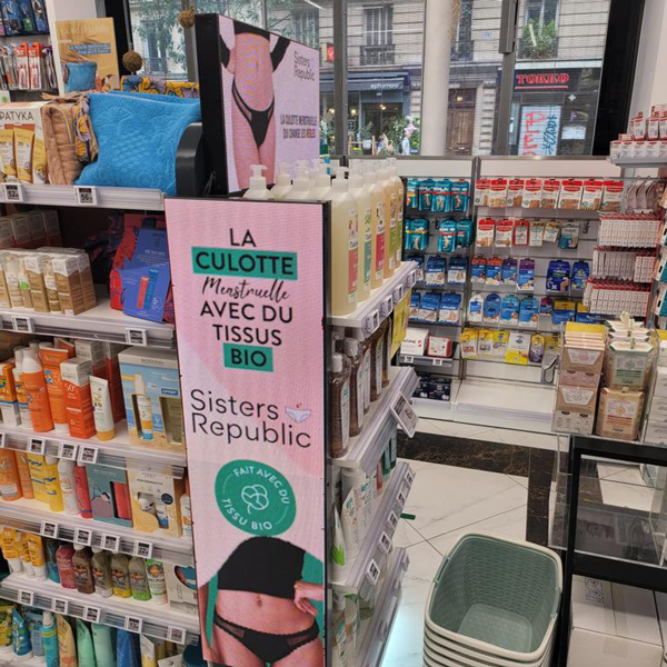 Sisters Republic FR La culotte menstruelle en tissus BIO efficace 12h sans fuite, ni odeur, ni sensation d'humidité. Élue "Victoire de la Beauté Top Innovation"