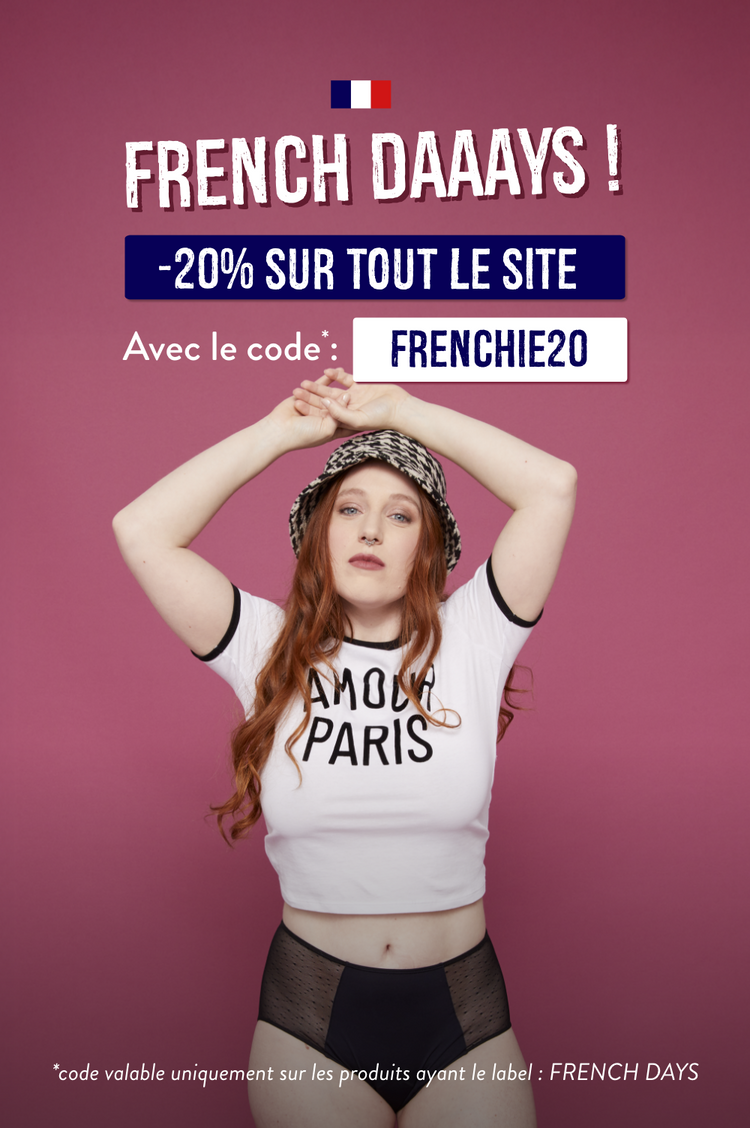 Sisters Republic FR La culotte menstruelle en tissus BIO efficace 12h sans fuite, ni odeur, ni sensation d'humidité. Élue "Victoire de la Beauté Top Innovation"