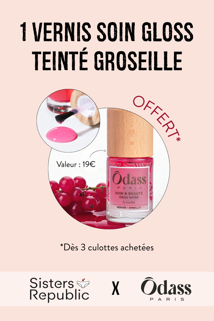 Sisters Republic FR La culotte menstruelle en tissus BIO efficace 12h sans fuite, ni odeur, ni sensation d'humidité. Élue "Victoire de la Beauté Top Innovation"